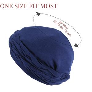 Turbante africano para mujer, gorro <span class=keywords><strong>de</strong></span> cabeza trenzada, gorro para la cabeza, gorro para mujeres negras, gorro para el cáncer - Product Image 2
