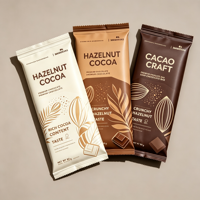 Sachets coussin thermoscellables personnalisés en PET/AL/PE recyclables, étanches à l'humidité, de qualité alimentaire, pour barres chocolatées, bonbons et snacks