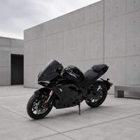 Black Matte Racing Electric Motorcycle 5000W 72V Sportbike Style Full Fairing Mid Drive ABS Dual Disc High 80km/h Adult E-Moto