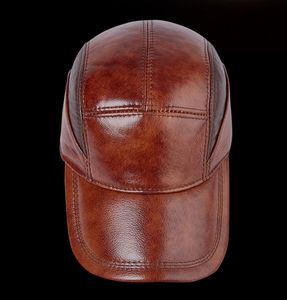A020701 Gorra de Béisbol de Cuero Vacuno Genuino para Hombre, Estilo Informal, Transpirable e Impermeable, Gorra Cálida de Invierno para Uso en Exteriores y Negocios - Product Image 5