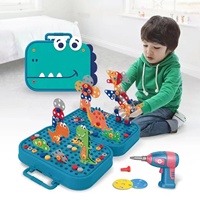 Samtoy Ensemble d'outils pour enfants, perceuse électrique, vis et écrous, jouets de puzzle 3D, jeu d'assemblage de bricolage, puzzles éducatifs pour enfants