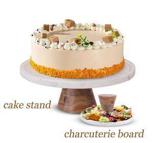 <span class=keywords><strong>2</strong></span> dalam 1 gunakan tiang kue kayu akasia dan pajangan kue bulat 11 inci untuk pernikahan, pesta, penghangat rumah - Product Image 2