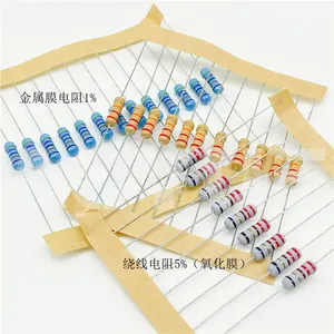 Resistor Film logam asli, Resistor 1/8W 1/4W 1W 2W 3W