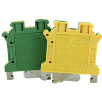 WUSLKG 10N Bloc de terre en nylon PA et laiton nickelé, 2 pôles, à vis, pour traversée, pour postes de transformation électriques