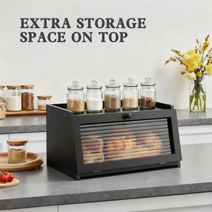 BH Premium stile Vintage angolo scatola di pane e angolo cestino del pane con costruzione <span class=keywords><strong>in</strong></span> <span class=keywords><strong>legno</strong></span> per la cucina controsoffitto organizzazione - Product Image 2