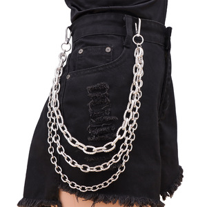 Waist <b>Chain</b> Multi Layered Silver Punk Hip Hop Fashion Accessory Unisex Casual Wear Zinc Alloy <b>Chain</b> <b>Belt</b> Decor - Product Image 5