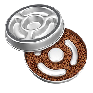 Gamelle pour animaux de compagnie de haute qualité, distributeur de nourriture lente pour chien, en acier inoxydable, avec protection du cou pour l'eau et la nourriture - Product Image 2