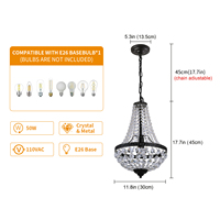 Lustre rétro américain personnalisé en usine suspension en cristal pour Restaurant couloir lumière