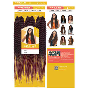 Vendeur Dropshipping Pas Cher Pré Bouclé 22 "Tresses Torsadées Sénégalaises Crochet Extension de Cheveux Synthétiques Mini <span class=keywords><strong>Mambo</strong></span> Boîte Tresses Tordues - Product Image 5