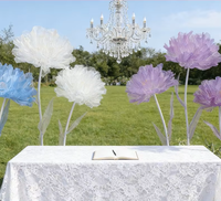 Grandes fleurs artificielles en organza, pivoines géantes pour décoration de mariage et événements, présentation florale sur pied pour vitrine et scène