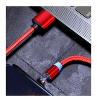 Dijual 360 rotasi 3 in 1 kabel pengisian magnetik usb, ponsel tipe c kabel untuk iphone kabel pengisi daya kabel pengisian