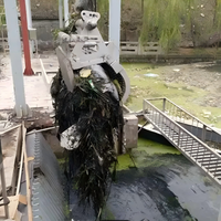 Machine de nettoyage de déchets flottants de type grappin hydraulique mobile sur rail pour réservoir de centrale hydroélectrique