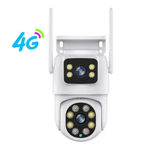 4MP * 2双镜头4g闭路电视摄像机360全景4k户外安全摄像机O-KAM Pro高清闭路电视系统IP摄像机