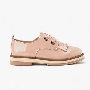 الدانتيل يصل براءات الاختراع والجلود مع شرابة زي مدرسي أحذية أطفال فتاة أوكسفورد - Product Image 2
