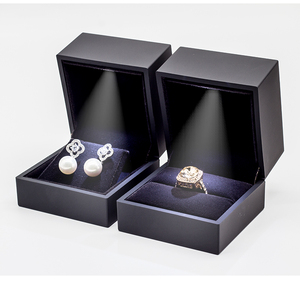 Bộ Hộp Trang Sức Led Màu Đen Theo Yêu Cầu Của Nhà Máy Hộp Nhẫn Vòng Cổ Hoa Tai Đồ Trang Sức Ngọc Bích Bán Buôn - Product Image 1