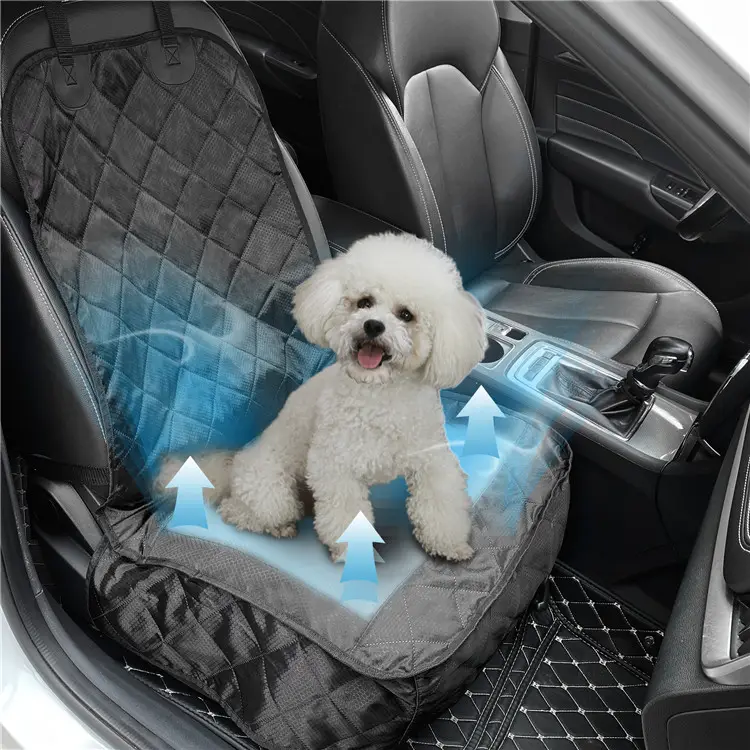Universal Waterproof Washable Nonslip Padded Quilted Gel Ice Pad Pet Dog Cooling Car Front Seat Cover
