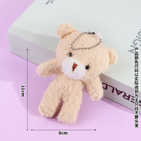 Promotion mignon dessin animé Mini ours en peluche porte-clés en peluche jouets sac à dos charme Kawaii peluche ours porte-clés pour cadeaux