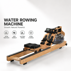 Máquina de remo de agua de madera silenciosa para entrenamiento de cuerpo completo, entrenador de fitness para interiores, para uso doméstico y comercial - Product Image 1