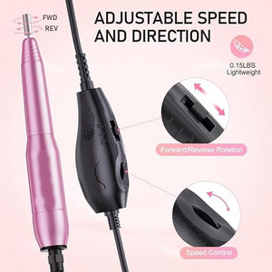 Machine à ongles sans fil électrique pour manucure et pédicure avec brosses et bandes abrasives pour usage en salon - Product Image 2