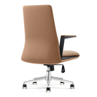 Chaise de bureau en cuir synthétique marron et noir, style minimaliste, avec base pivotante et cadre cantilever en option, vente en gros