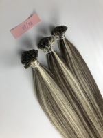 YOUMI Extensions de cheveux humains vierges russes Remy, cuticules alignées, pointes plates, kératine, 18 pouces, couleur méchée pour salon