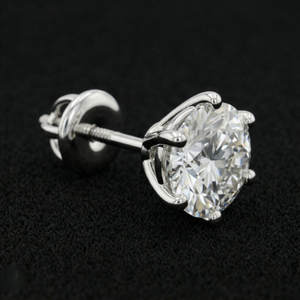 Pendientes de diamantes, joyería fina, corte brillante redondo, piedras brillantes, elegantes para la oficina, regalo de compromiso de boda para mujeres - Product Image 4