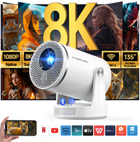 HY320Pro Taşınabilir Projektör Android 14 1080P 400 ANSI Lümen Dahili Hoparlörler Ev Sineması LED 8K için En Yeni Model