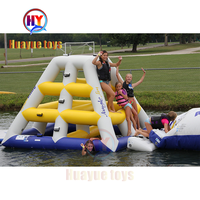 Piscine gonflable pour sports nautiques, échelle pyramidale gonflable, mur d'escalade, toboggan aquatique