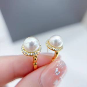 Accessoires en argent S925 pour la création de bijoux, plateau vide édition légère, bijoux en argent, perles de 7-8 mm, 22320-pour boucles d'oreilles en perles - Product Image 2