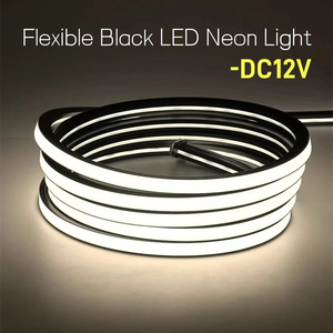 1-5M Đen Silicone ống Led neon ánh sáng DC12V linh hoạt lõm khuếch tán kênh không thấm nước tường trần Ribbon Rope dải ánh sáng - Product Image 4