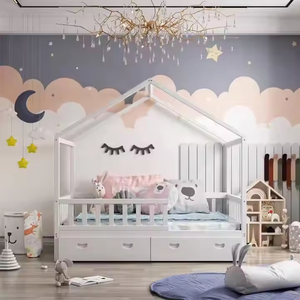 Lit simple en métal moderne pour garçons et filles Guardrail Princess Design pour hôpital - Product Image 1