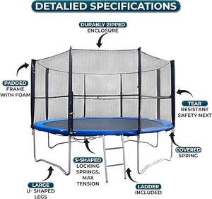 <span class=keywords><strong>Trampoline</strong></span> pour enfants de 5 à 15 pieds avec enceinte de sécurité et filet, <span class=keywords><strong>trampoline</strong></span> d'extérieur avec tapis de saut à l'échelle. - Product Image 3