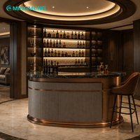 Porte-bouteilles en bois créatif de luxe moderne en forme de L, écologique, durable, facile à nettoyer, pour bars et comptoirs à cocktails