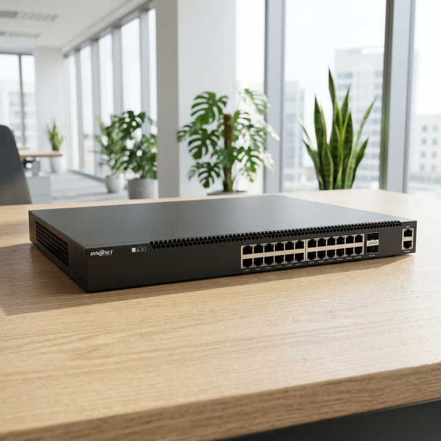 24 Port 10G PoE L3 Managed Switch with 2 40G QSFP+ and RPS Redundant Power Supply for Enterprise Support NDI AES67 Dante