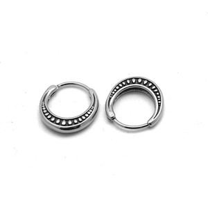 Pendientes Huggie de yunnique, acero inoxidable 316, diseño geométrico para hombres y mujeres, joyería de moda - Product Image 3