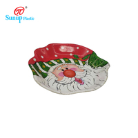 Assiette jetable ronde en plastique rigide PP imprimée Père Noël pour bébé, idéale pour les cadeaux d'affaires