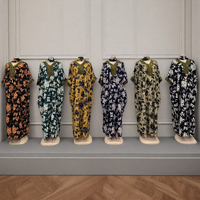 Nouvelle robe musulmane orientale rétro en gros, à manches courtes, col en V, imprimée