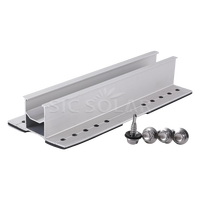 Rail miniature en aluminium de 380 mm, support de montage solaire pour toit, rail miniature en aluminium pour système solaire de toit