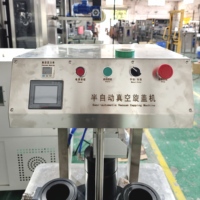 Machine de capsulage semi-automatique pneumatique à moteur, durable, pour pots en verre de miel et aliments, scelleuse de couvercles métalliques par pression