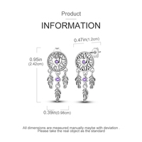 925 Sterling Silver Starlight Dream Catcher Boucles d'oreilles à la mode Hoop Design Zircon Pierres Mariages Cadeaux