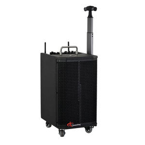 Oumeishoms-k6 Paire de haut-parleurs portables sans fil en bois de 6 pouces avec tige de traction, audio bidirectionnel, crossover, prise en charge de la carte mémoire - Product Image 1