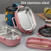Boîte à lunch bento personnalisable en acier inoxydable pour adulte avec sac isotherme sans Bpa
