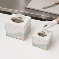 Cajas para Pasteles con Ventana y Logotipo Impreso, Cajas de Papel Kraft para Panadería, Cajas Altas Blancas Personalizadas para Pasteles, Venta al Por Mayor