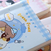 Cuaderno Cuadrado Mini A7 con Diseño de Dibujos Animados, con Bolígrafo, 100 Hojas en Blanco, 80GSM, Papelería Escolar para Niños, Venta al Por Mayor