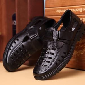 Sandales en <span class=keywords><strong>cuir</strong></span> d'été, chaussures à trous, chaussures de papa pour les personnes âgées, sandales grandes tailles pour hommes, vente en gros pour hommes - Product Image 5