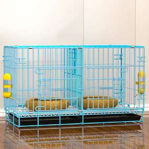<span class=keywords><strong>Cage</strong></span> pour animaux de compagnie pliable, solide, simple, de haute qualité, toutes saisons, avec plateau en plastique, boîte en fil métallique, intérieur/extérieur - Product Image 6