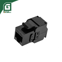 GETEKnet Stock disponible UTP Femelle-Femelle Cat6a Noir Clips modulaires ABS Connecteur Keystone RJ45 avec capuchon