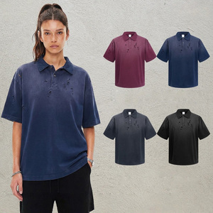 Chemises pour hommes en coton et bambou, coupe ample, déchirées et usées, style vintage, écologiques, <span class=keywords><strong>4</strong></span> <span class=keywords><strong>couleurs</strong></span> disponibles, impression personnalisée, style streetwear - Product Image 4