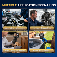 Caméra d'endoscopie industrielle THINKCAR ES501 avec rotation à 360° dans les 4 sens °   Boroscope articulé 1080P HD à double objectif, écran IPS 5 pouces, étanche IP67
