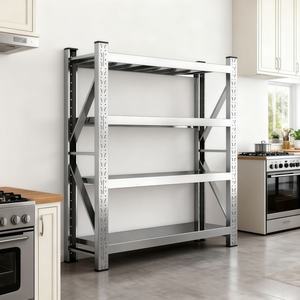 Étagères d'entrepôt Étagères en acier inoxydable imperméables et résistantes Étagères de sous-sol Étagères de rangement de garage en métal pour chambre froide - Product Image 1